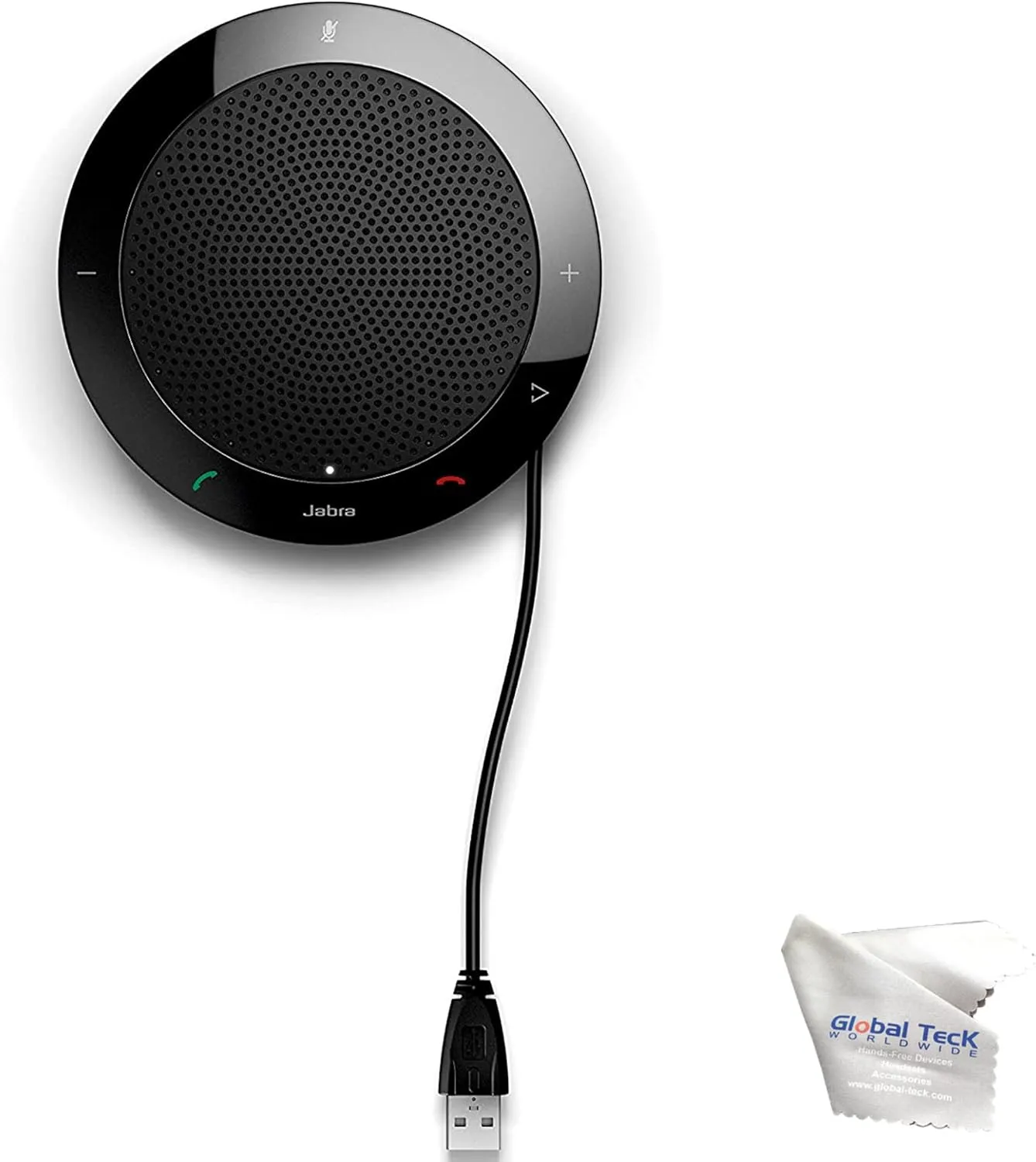 Jabra Speaker Speak 510 UC Bundle Conference Speaker and Microphone, Great For Conference Calls, Easy To Use in Home Office, Work Apps - Zoom, Teams, Meet, Webex, USB, Bluetooth, PC, Mobile, GTW Cloth