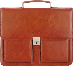 Jack&Chris Mens New PU Leather Attache Briefcase Traditional Messenger Lawyer Bag, MBYX015