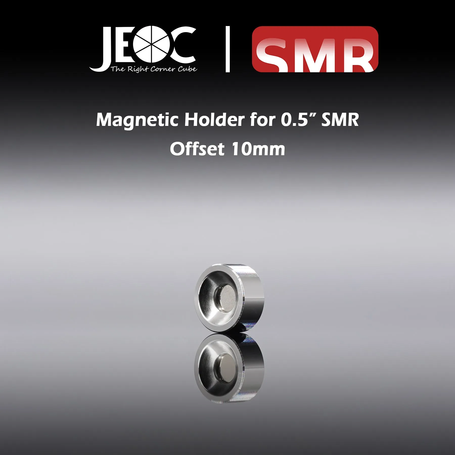 JEOC Magnetic Shankless Holder for 0.5" Spherically Mounted Retro-Reflector (SMR), 10mm offset, 0.5" Ball Probe Seat, Laser Tracker SMR Flat Nest