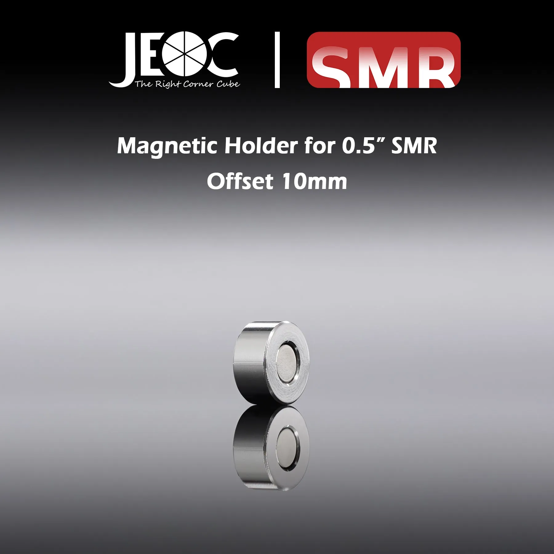 JEOC Magnetic Shankless Holder for 0.5" Spherically Mounted Retro-Reflector (SMR), 10mm offset, 0.5" Ball Probe Seat, Laser Tracker SMR Flat Nest