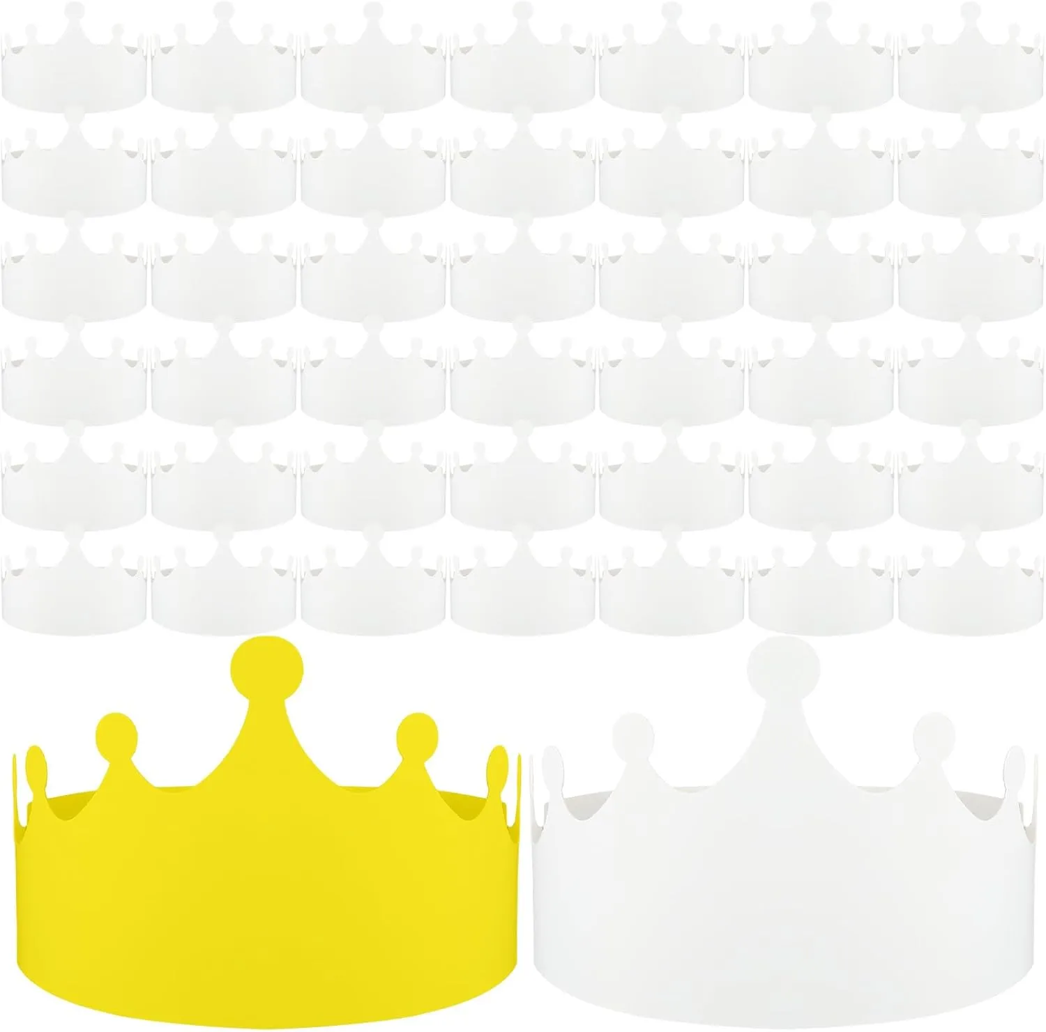 Jetec White Paper Crowns Kids DIY Birthday Crowns for Classroom Birthday Party Hats Decorations Baby Shower Supplies