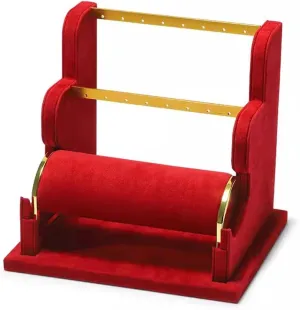Jewelry Organizer Jewelry Stand Display Rack Velvet Jewelry Display Stand Detachable Earring Bracelet Watch Display Storage Rack Room Decor Aesthetic (Color : B) (G)