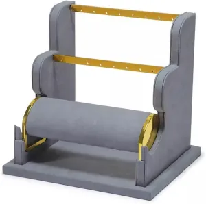 Jewelry Organizer Jewelry Stand Display Rack Velvet Jewelry Display Stand Detachable Earring Bracelet Watch Display Storage Rack Room Decor Aesthetic (Color : B) (H)