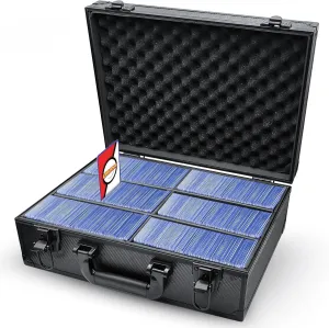 JIFTOK Top Loaders for Cards, Portable Storage Box for 3" x 4" 35pt Rigid Holders Fits 600  Cards, Hard Case Trading Storage Box for Sports