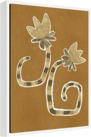 Kate and Laurel Delicate Bloom 8 Framed Canvas Wall Art by Shatha Al Dafai 18 x 24 Sylvie White, Modern, Abstract, Flowers Art for Wall Decor, Living Room, Bedroom