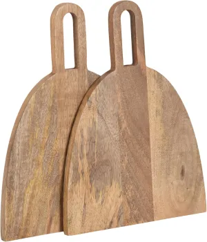 Kate and Laurel Staven Transitional Two-Piece Serving Boards Set, 14 x 10, Set of 2, Natural Wood, Modern Food-Safe Charcuterie Boards from Solid Mango Wood for Use as Kitchen Countertop Décor