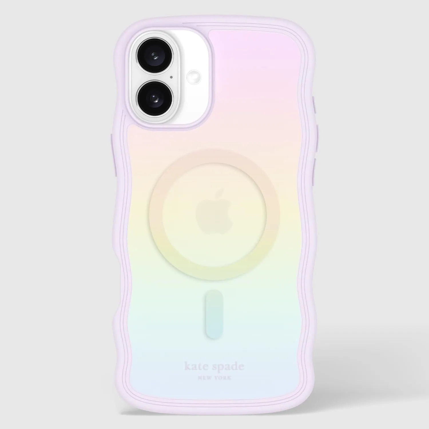 kate spade new york iPhone 16 Plus case - Compatible with MagSafe -Designer Phone Case - Wavy Opal Iridescent