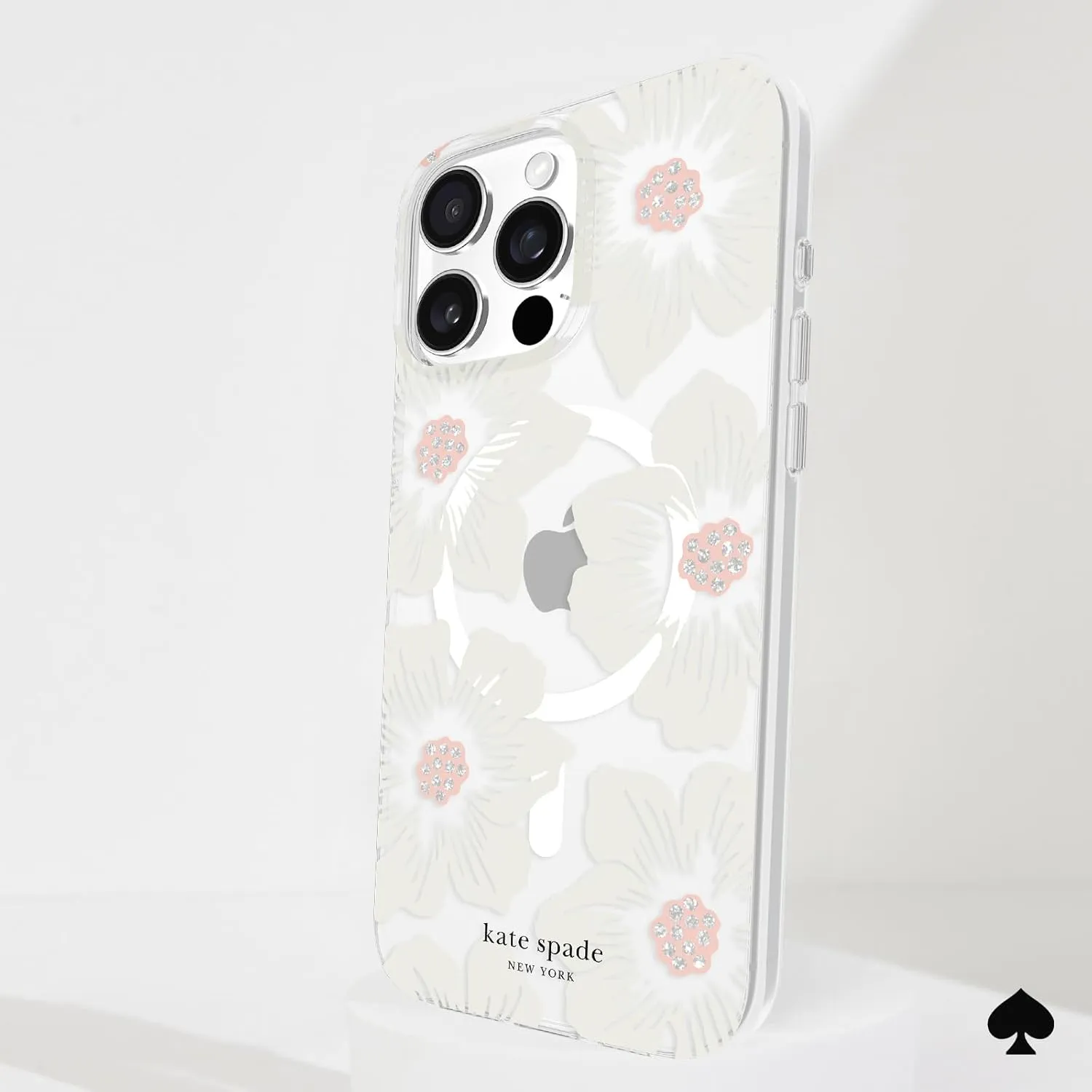 kate spade new york iPhone 16 Pro Max Case - Compatible with MagSafe - Designer Phone Case - Hollyhock Cream Floral