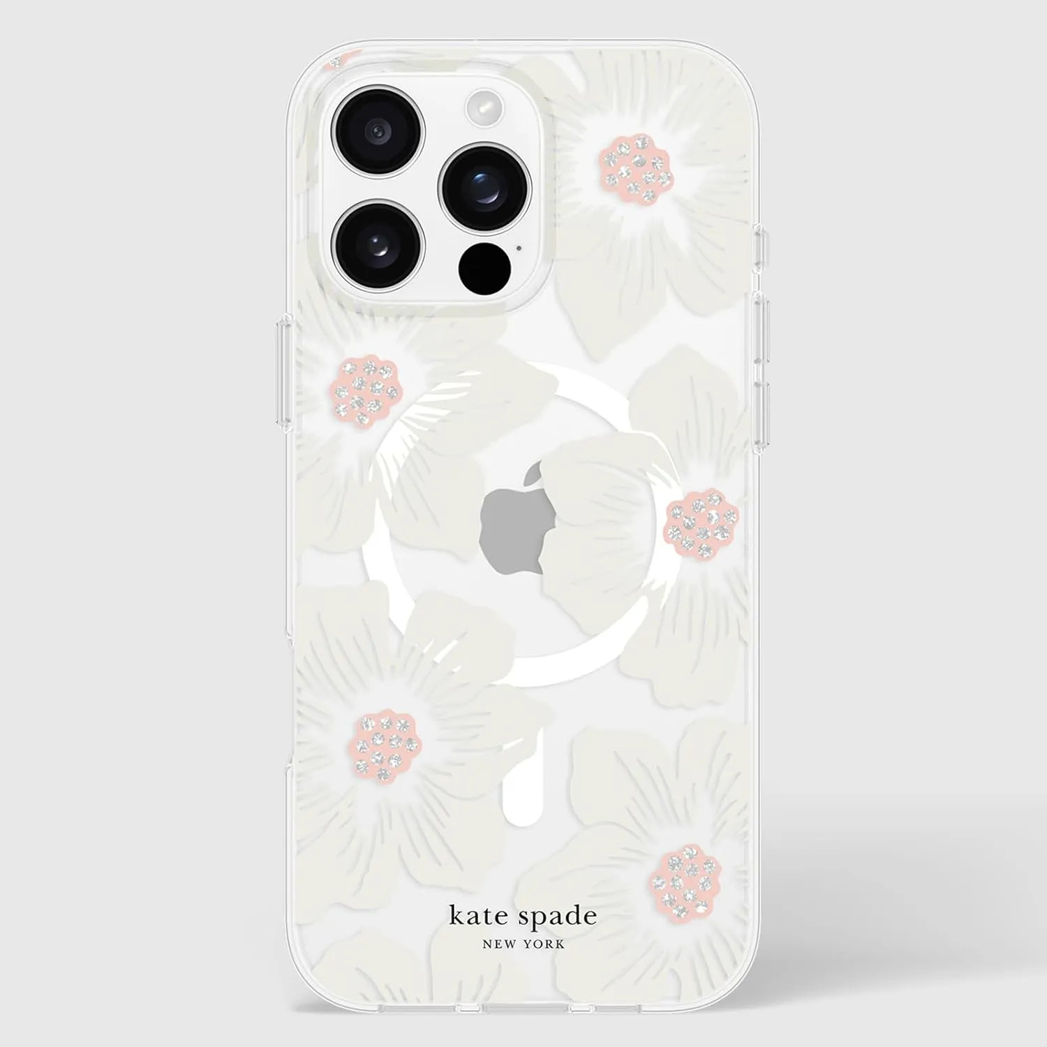 kate spade new york iPhone 16 Pro Max Case - Compatible with MagSafe - Designer Phone Case - Hollyhock Cream Floral