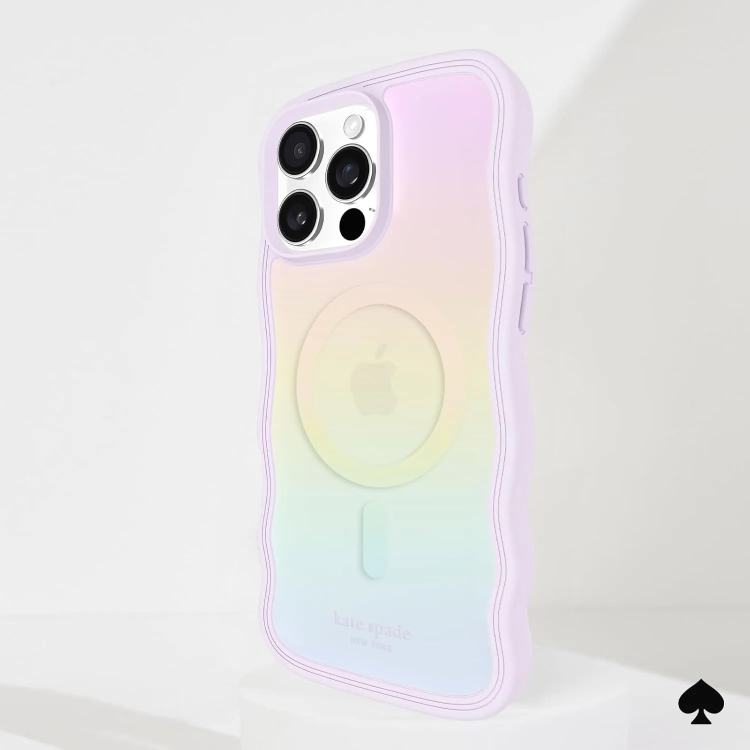 kate spade new york iPhone 16 Pro Max Case - Compatible with MagSafe - Designer Phone Case - Wavy Opal Iridescent