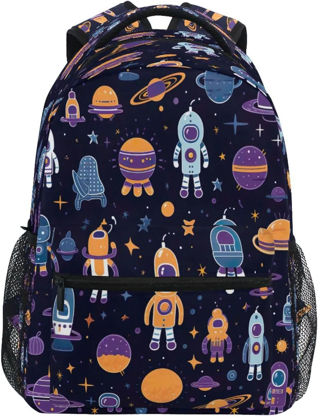 Kigai Cartoon Spacecraft Backpack for Men & Women Water Resistant Multiple Pockets Bookbag College Laptop Shoulder Bag Travel Casual Daypack