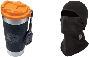 Klein Tools 20 oz. Tumbler with Flip-top Lid   Wind Proof Hinged Balaclava