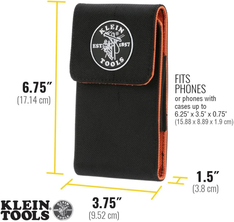 Klein Tools 55468 Phone Holder, X-Large, Fits iPhone, Google, LG, Samsung Phones, With Magnetic Closure and Belt Clip