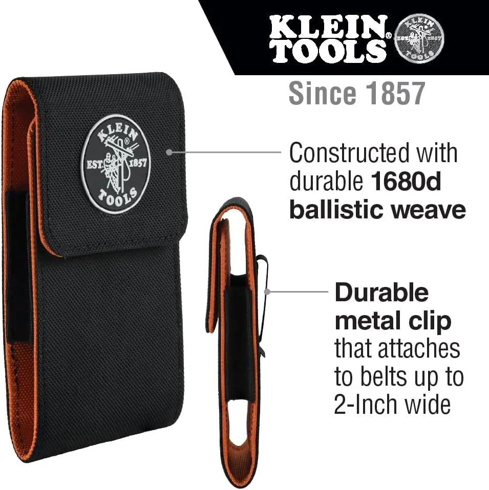 Klein Tools 55468 Phone Holder, X-Large, Fits iPhone, Google, LG, Samsung Phones, With Magnetic Closure and Belt Clip