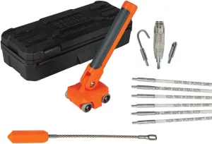 Klein Tools 80051 Wire Puller Kit with 30-Foot Glow Fish Rod and Magnetic Wire Puller, 2 Piece