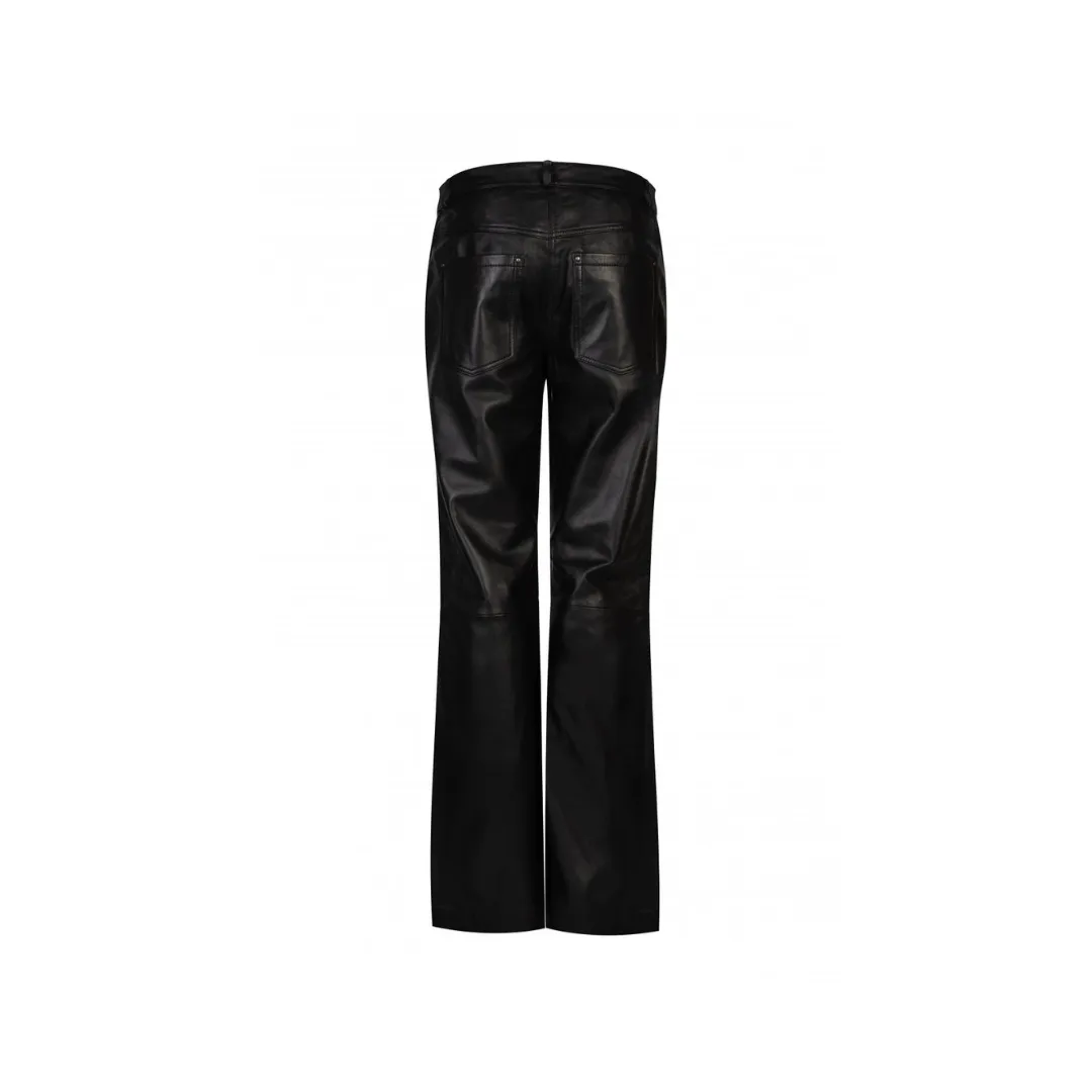 Ladies Zip Front Leather Trouser