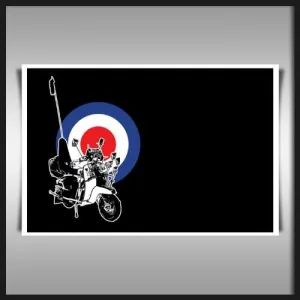 LAMBRETTA SCOOTER BLACK HUGE A1 CANVAS ART PRINT 90X60CMS 36X24 INCH MODERN OFFICE WALL POSTER