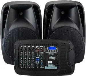 Laney Audiohub Venue AH2500D Portable PA System 2x500W 6 Channels Bluetooth and FX Mics Included, Black