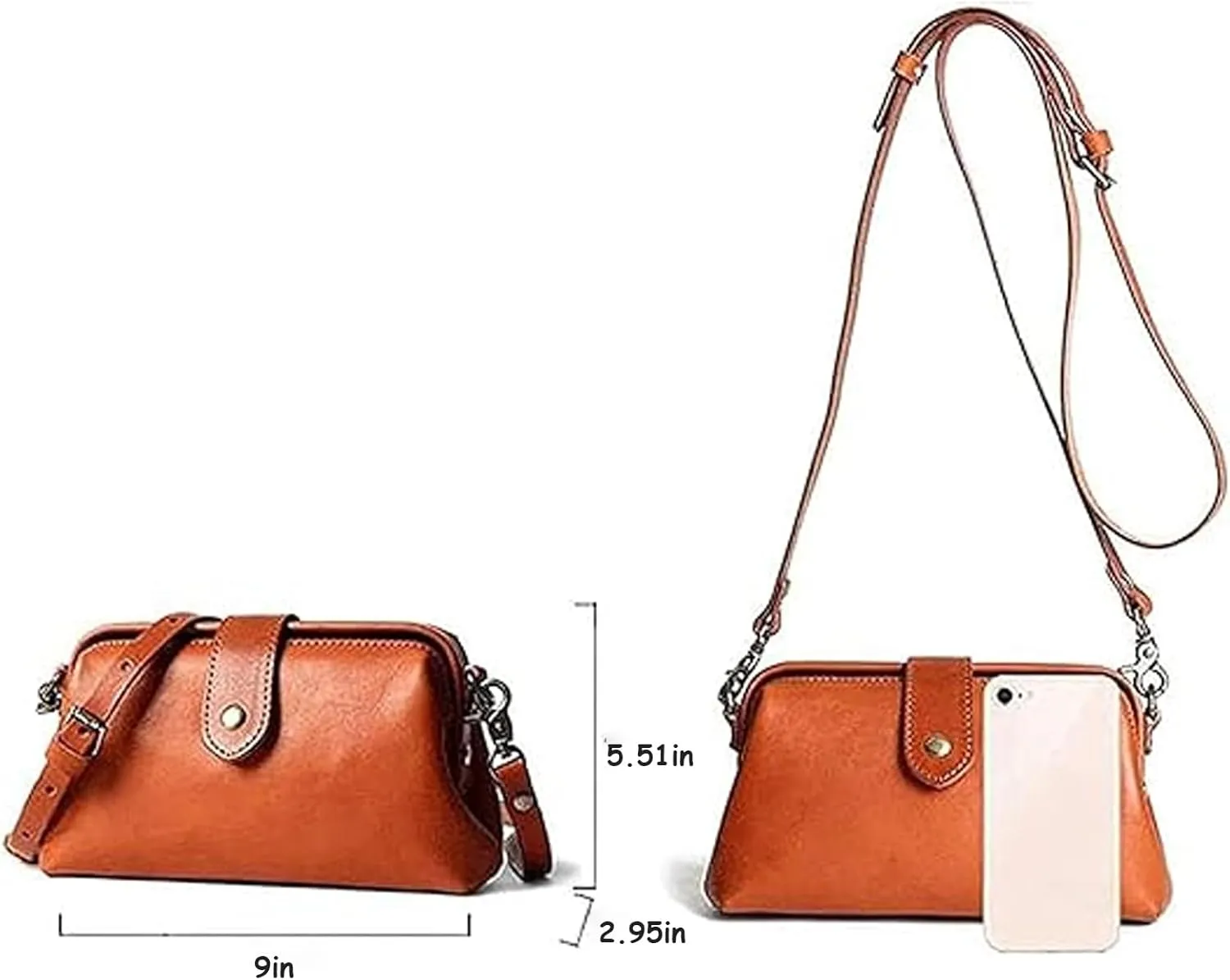 Langrents Retro Handbag, Langrents Handmade Bag, Retro Handmade Bag, Langrents Waterproof Shoulder Bag for Women (Black)