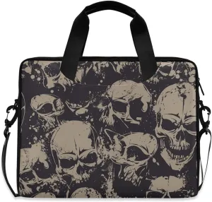 Laptop Bag for Women Men, Messenger Bag for 15 15.6 16 inch Laptop, Grunge Skulls Laptop Tote Bag Briefcase