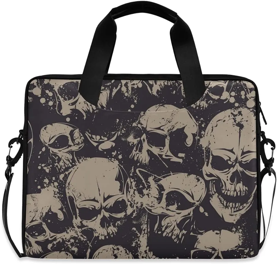 Laptop Bag for Women Men, Messenger Bag for 15 15.6 16 inch Laptop, Grunge Skulls Laptop Tote Bag Briefcase