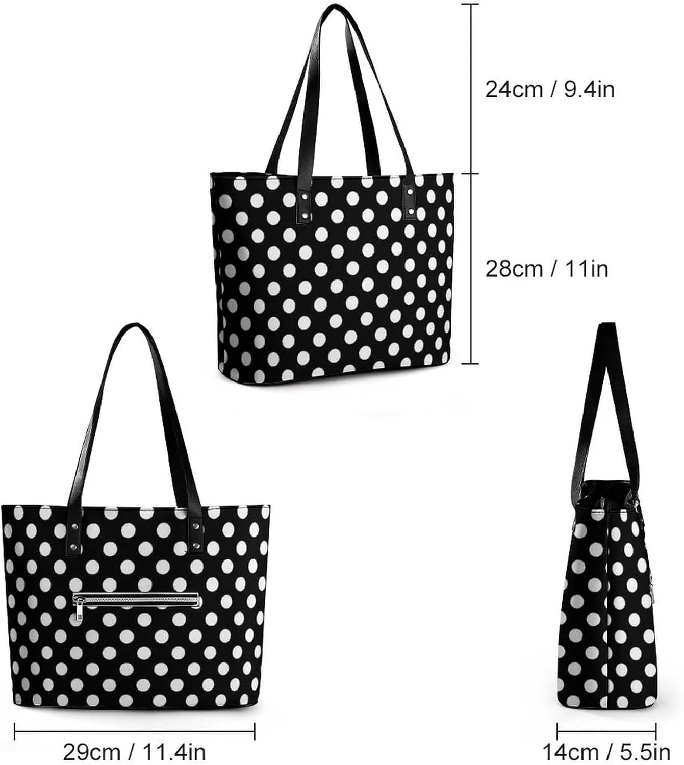 Large Casual Soft Leather Purse Fashion Hobo Handbags Tote Bag With Zipper