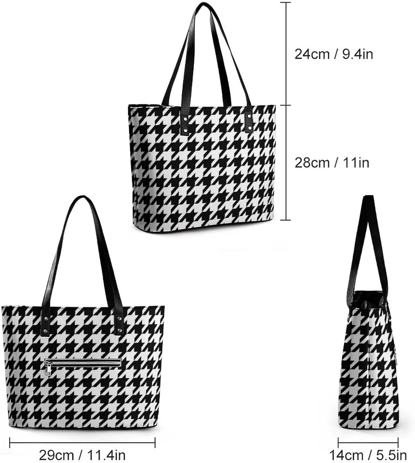 Large Casual Soft Leather Purse Fashion Hobo Handbags Tote Bag With Zipper