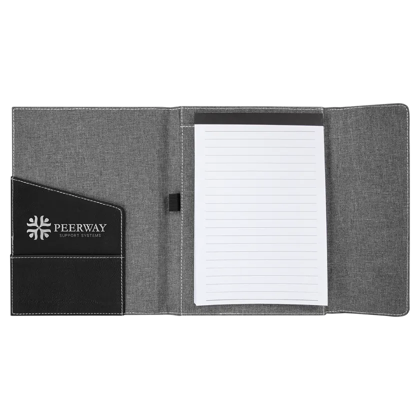 Laserable Leatherette Portfolio w/Notepad