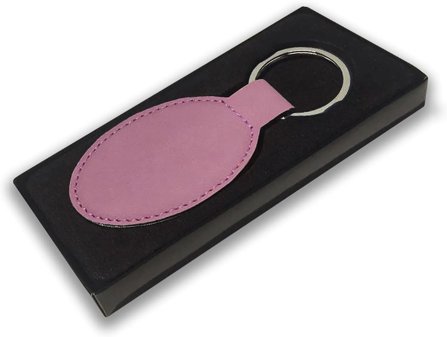 LaserGram Oval Keychain, Farm Tractor, Personalized Engraving Included