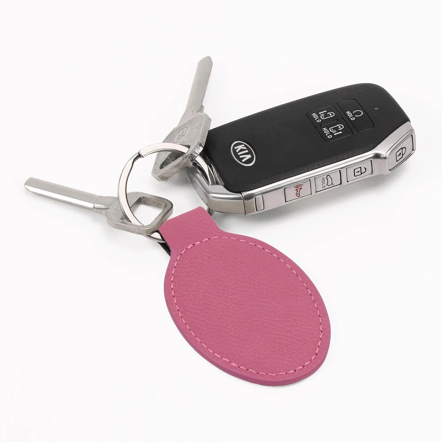 LaserGram Oval Keychain, Farm Tractor, Personalized Engraving Included