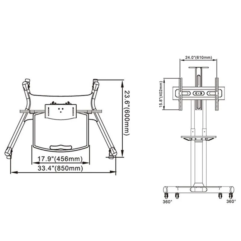 LCD TV Trolley for Commercial Use & home both, 5 Years Warranty (H04)
