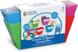 Learning Resources Magnetic Create-a-Space Storage Boxes (Set of 4)
