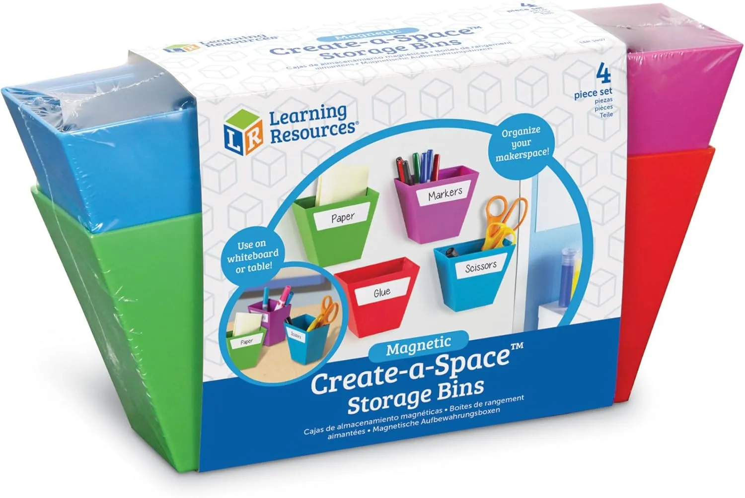 Learning Resources Magnetic Create-a-Space Storage Boxes (Set of 4)