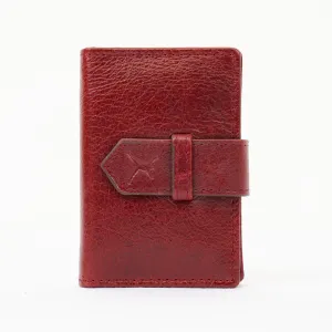 Leather Card Holder - Maroon