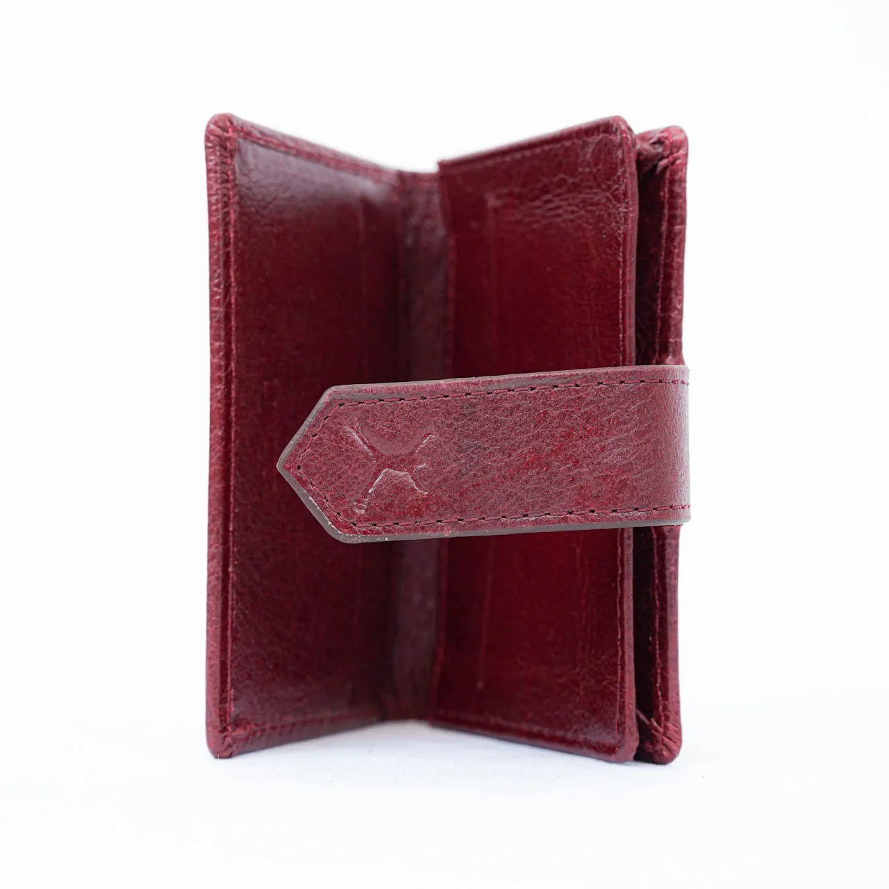 Leather Card Holder - Maroon