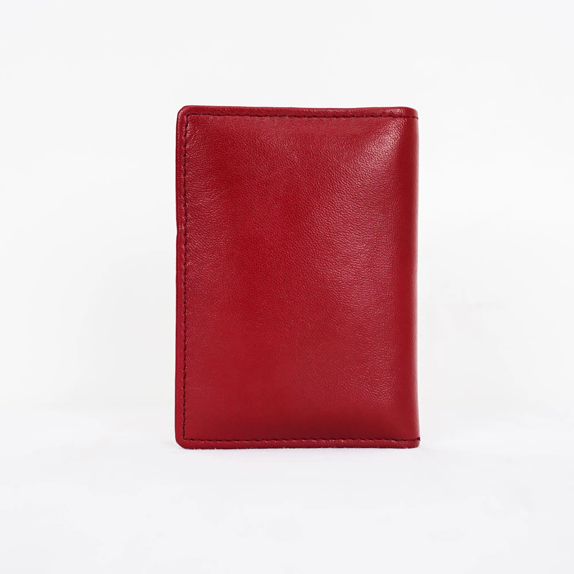 Leather Card Holder - Red