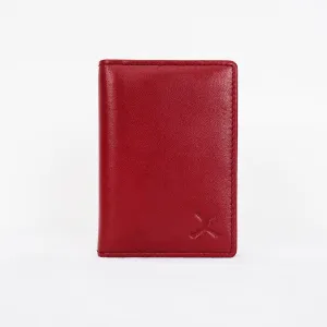Leather Card Holder - Red