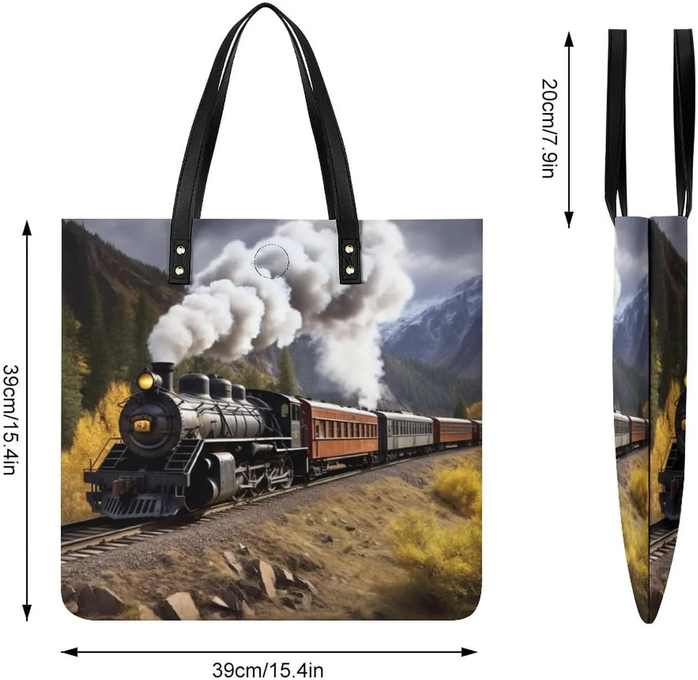 Leather Handbag for Women Tote Bag with Magnetic Buckle A Full Pizza Crossbody Bag Shoulder Bags