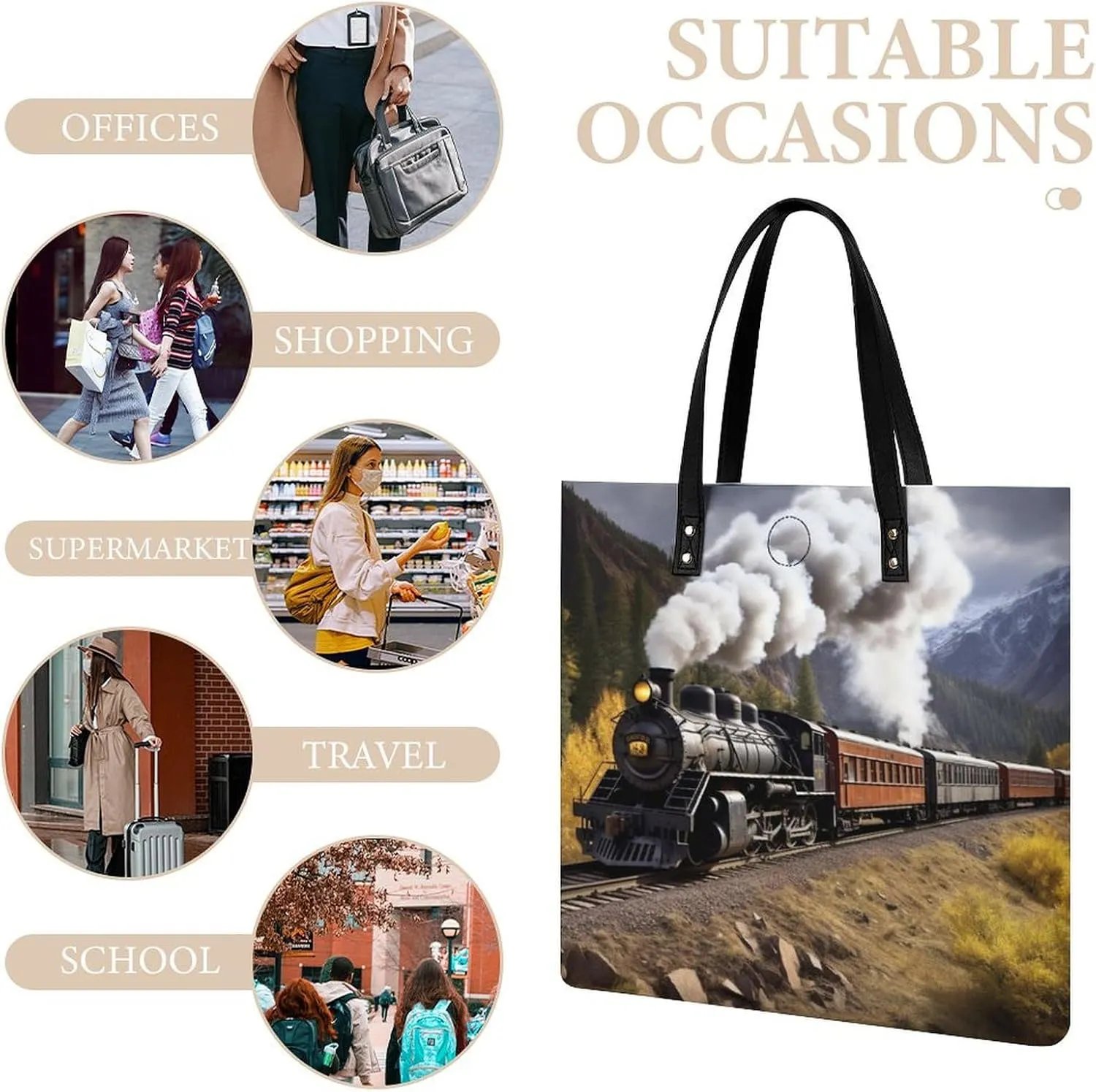 Leather Handbag for Women Tote Bag with Magnetic Buckle A Full Pizza Crossbody Bag Shoulder Bags