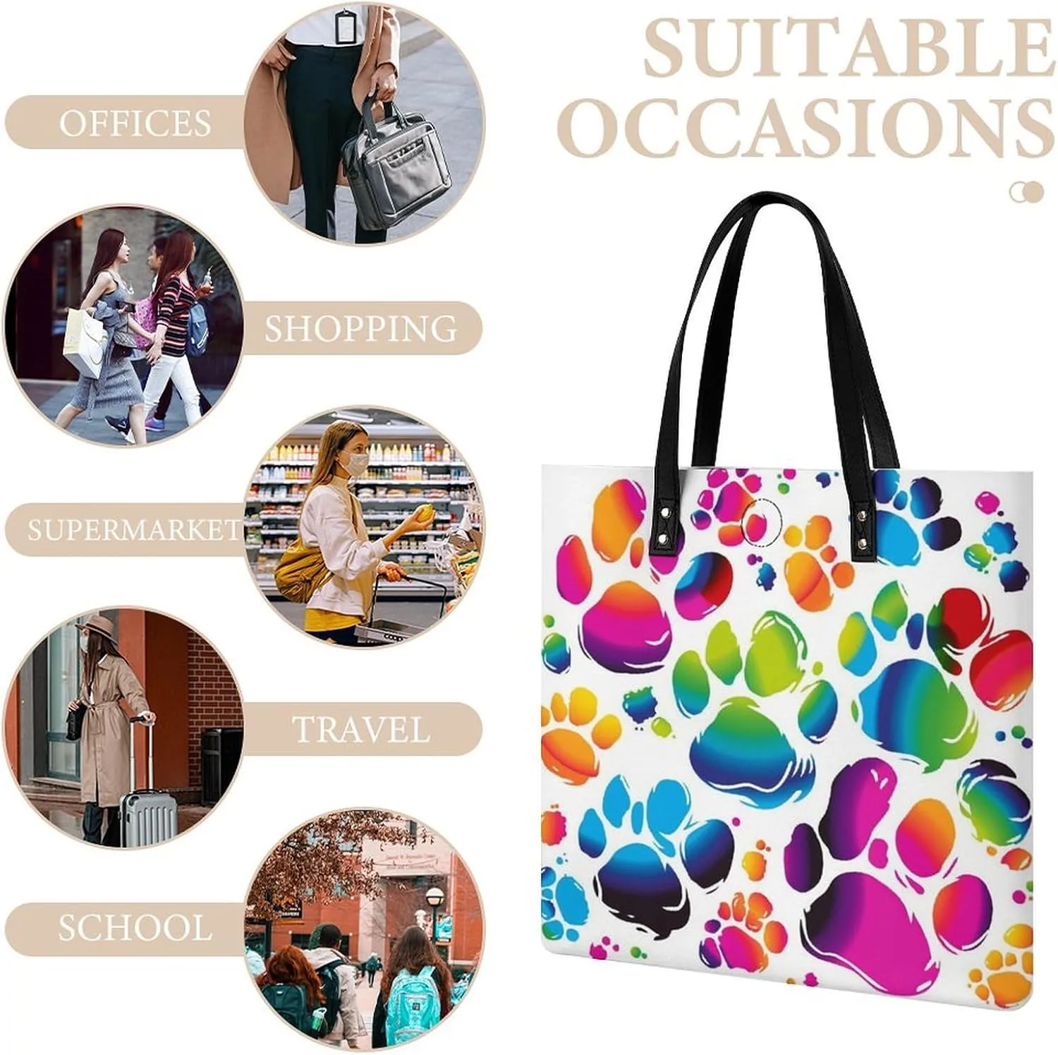Leather Handbag for Women Tote Bag with Magnetic Buckle A Full Pizza Crossbody Bag Shoulder Bags
