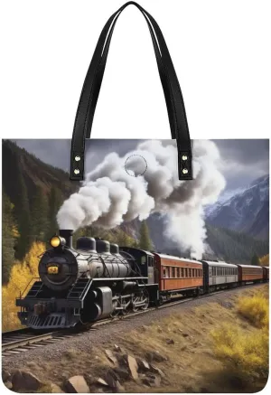Leather Handbag for Women Tote Bag with Magnetic Buckle A Full Pizza Crossbody Bag Shoulder Bags