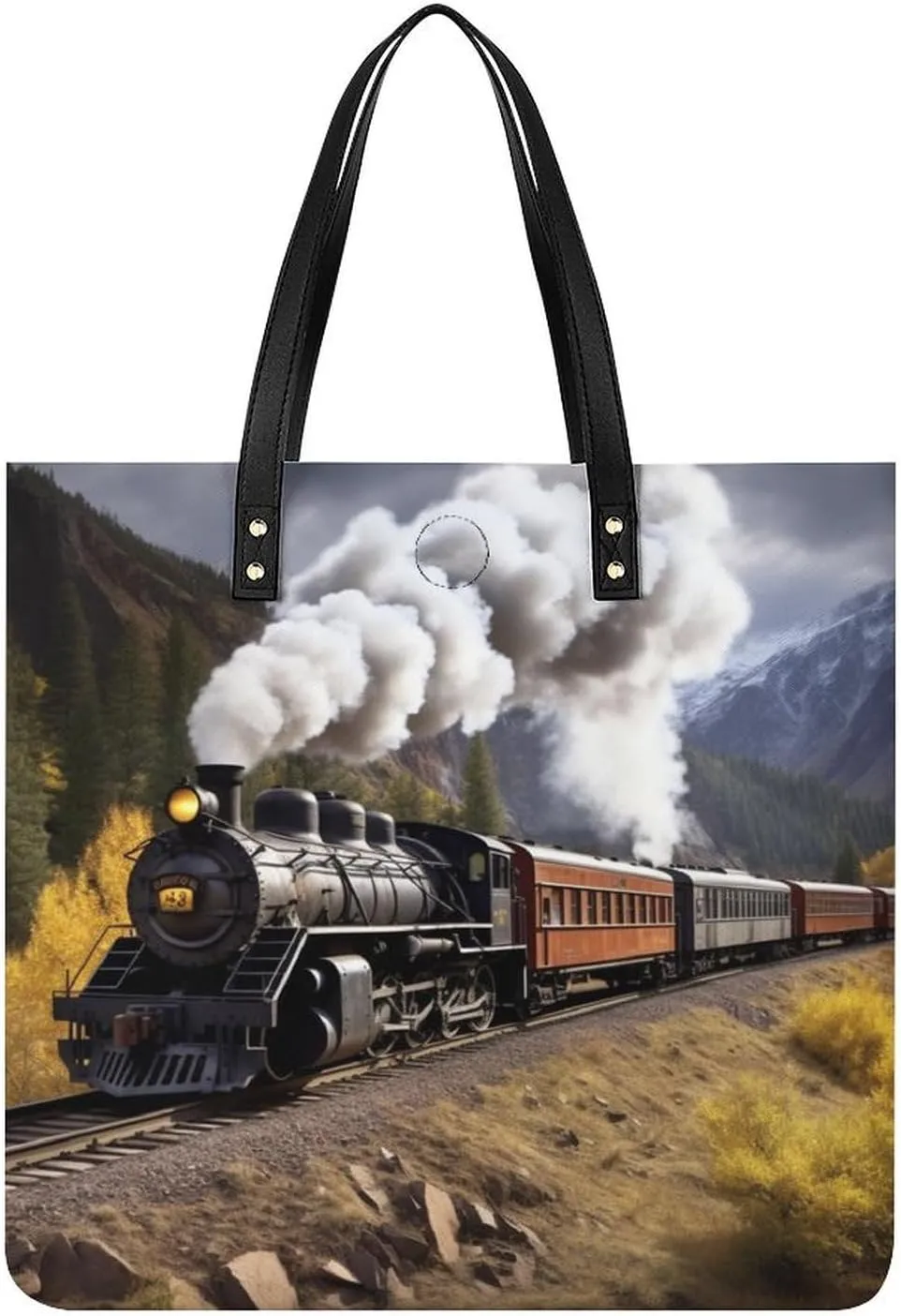 Leather Handbag for Women Tote Bag with Magnetic Buckle A Full Pizza Crossbody Bag Shoulder Bags