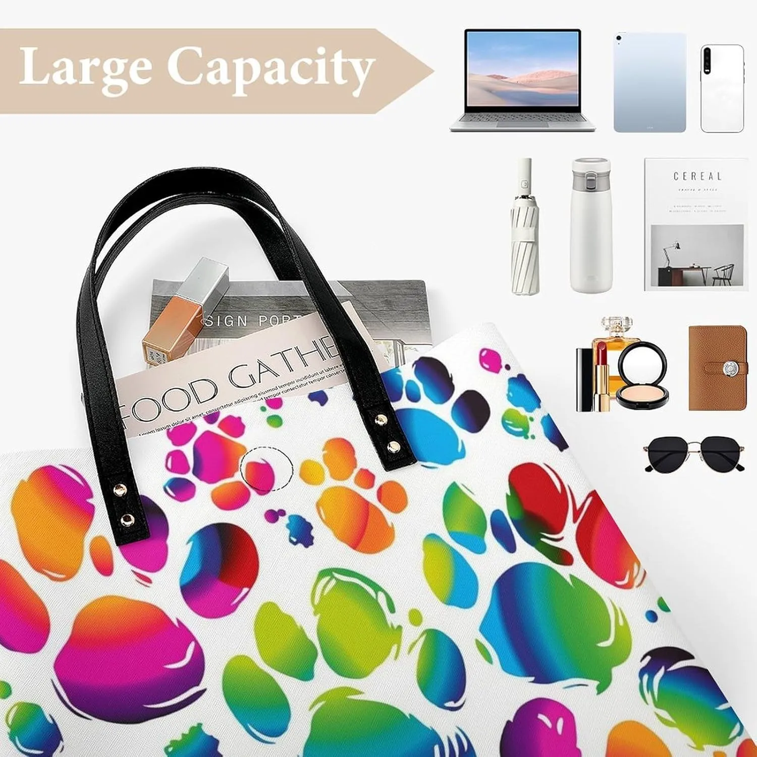 Leather Handbag for Women Tote Bag with Magnetic Buckle A Full Pizza Crossbody Bag Shoulder Bags