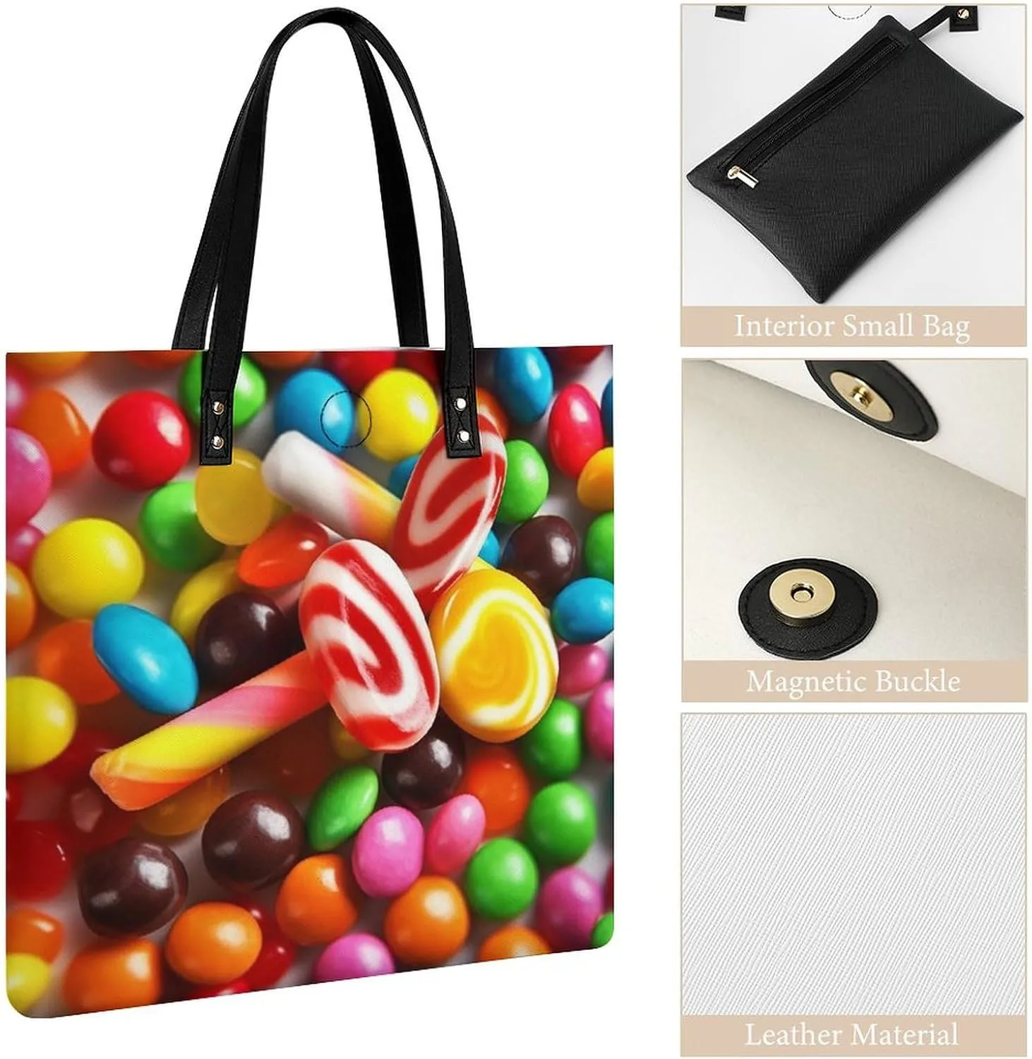 Leather Handbag for Women Tote Bag with Magnetic Buckle Dove Sun Art Crossbody Bag Shoulder Bags