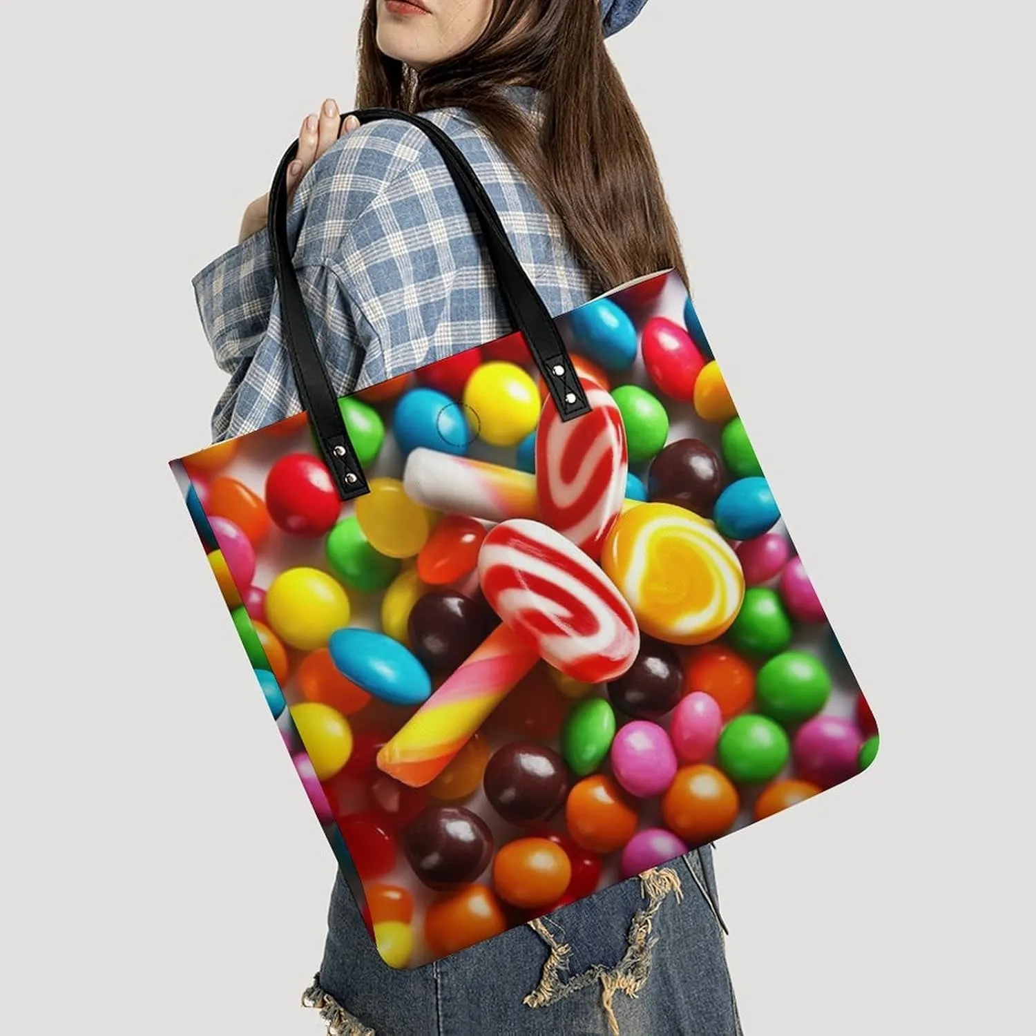 Leather Handbag for Women Tote Bag with Magnetic Buckle Dove Sun Art Crossbody Bag Shoulder Bags