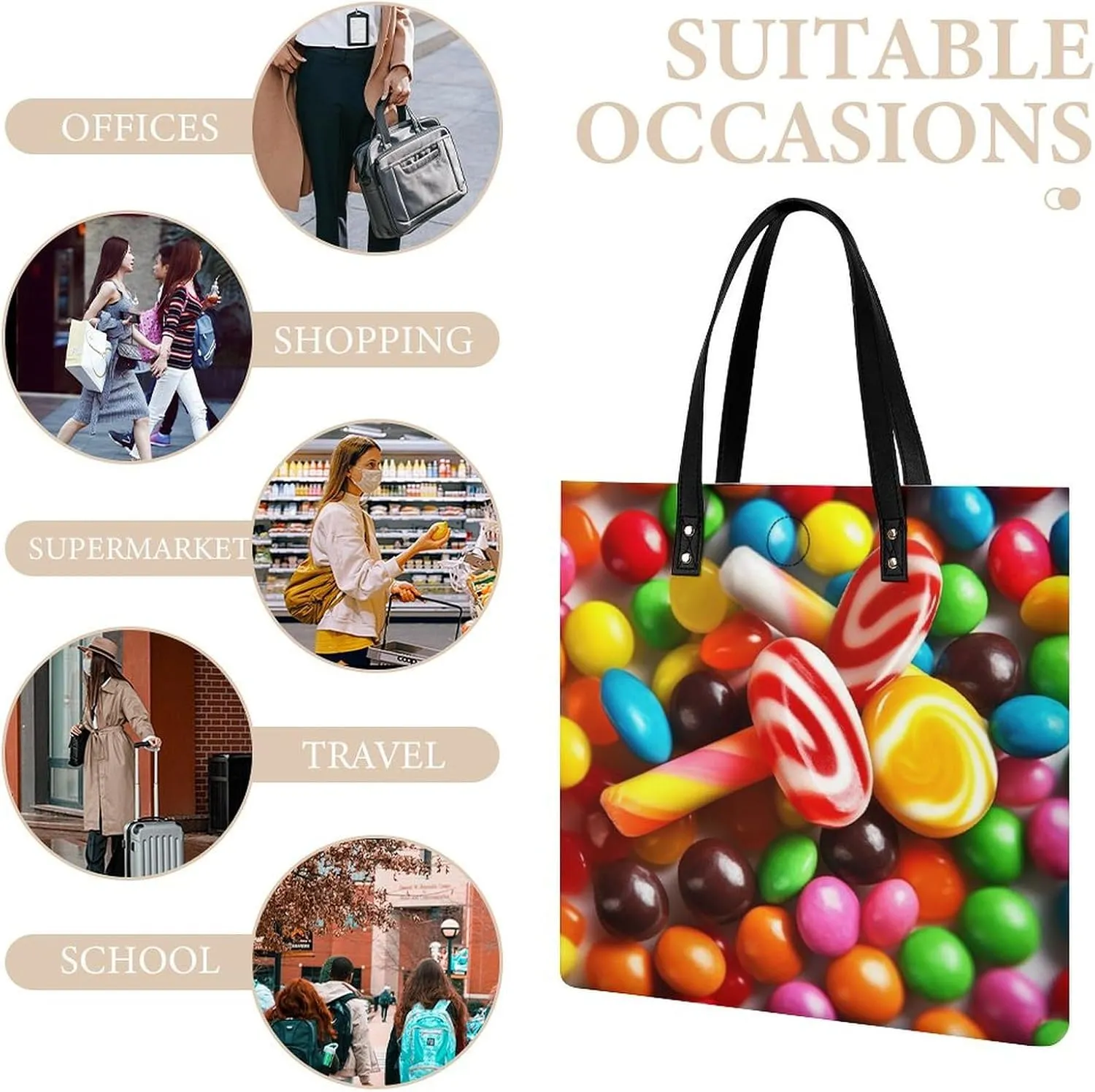 Leather Handbag for Women Tote Bag with Magnetic Buckle Dove Sun Art Crossbody Bag Shoulder Bags