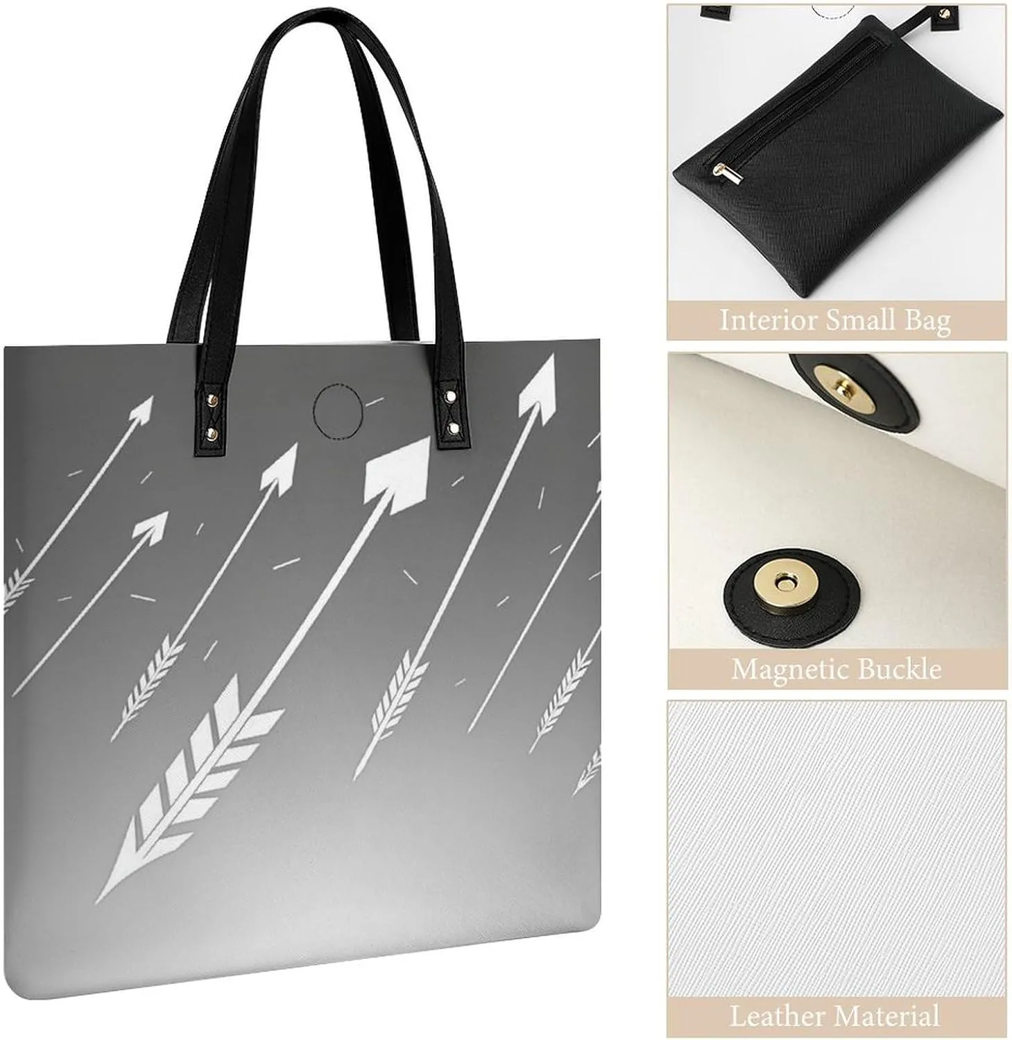 Leather Handbag for Women Tote Bag with Magnetic Buckle Hummingbirds Irises Flowers Crossbody Bag Shoulder Bags