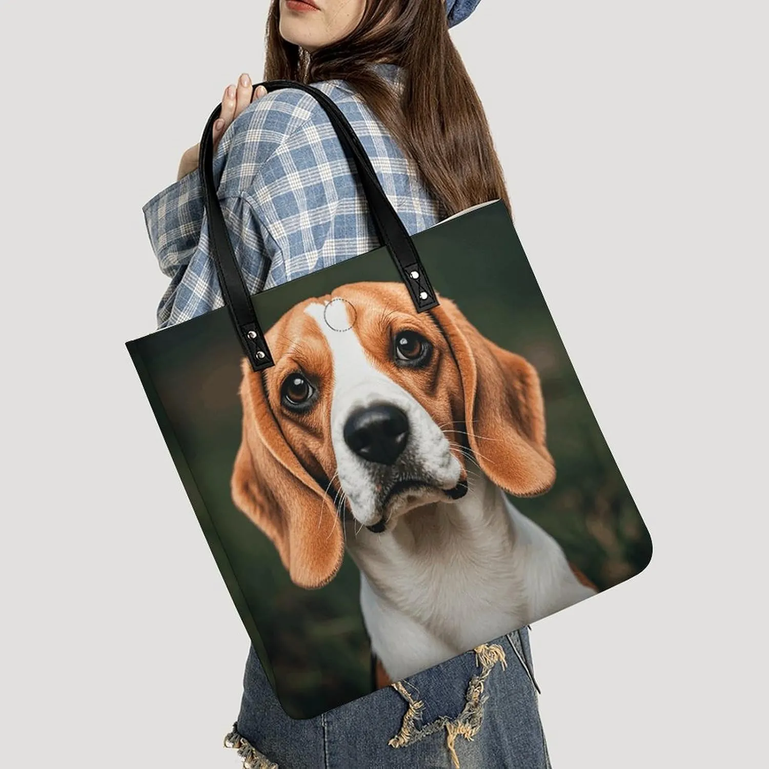 Leather Handbag for Women Tote Bag with Magnetic Buckle Hummingbirds Irises Flowers Crossbody Bag Shoulder Bags