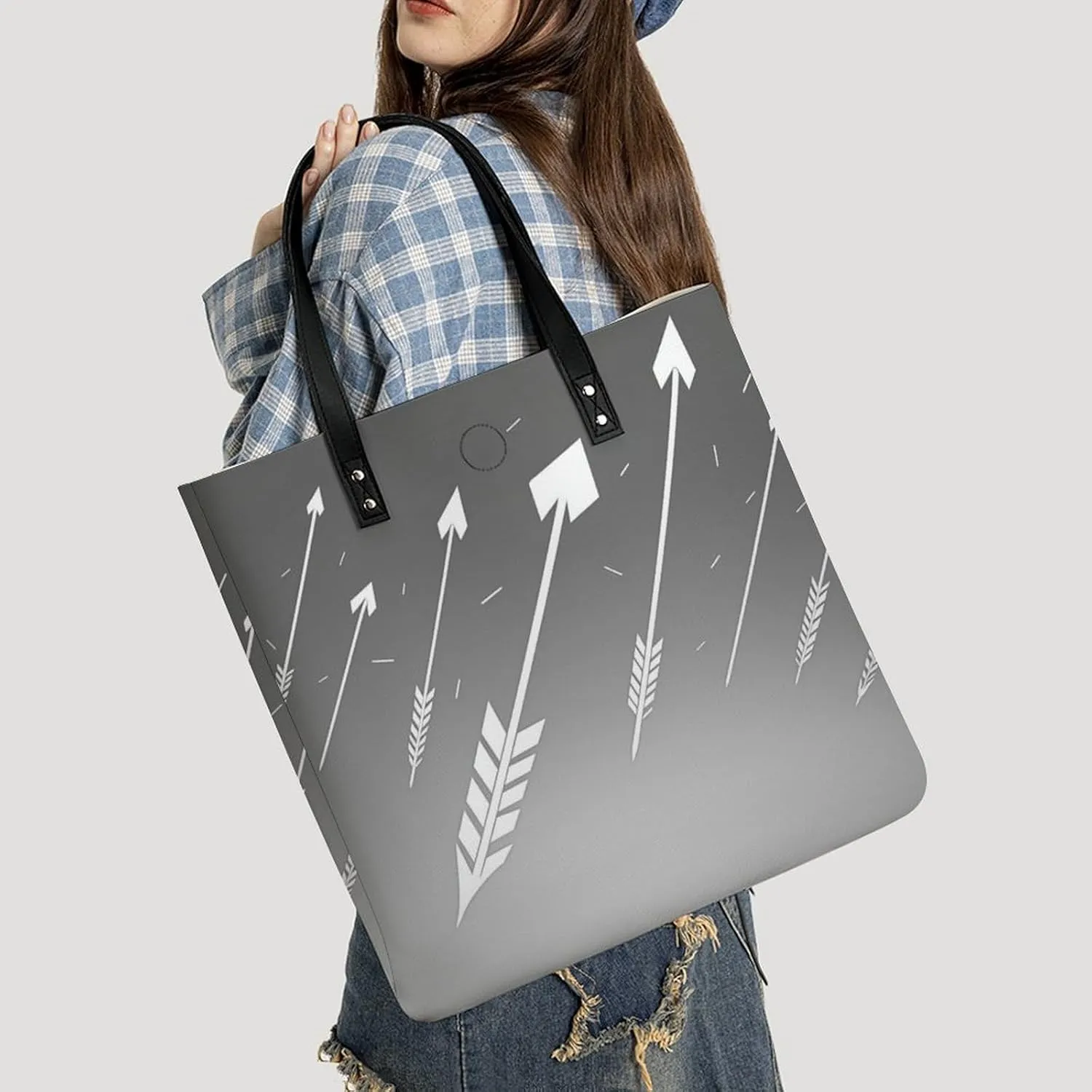 Leather Handbag for Women Tote Bag with Magnetic Buckle Hummingbirds Irises Flowers Crossbody Bag Shoulder Bags
