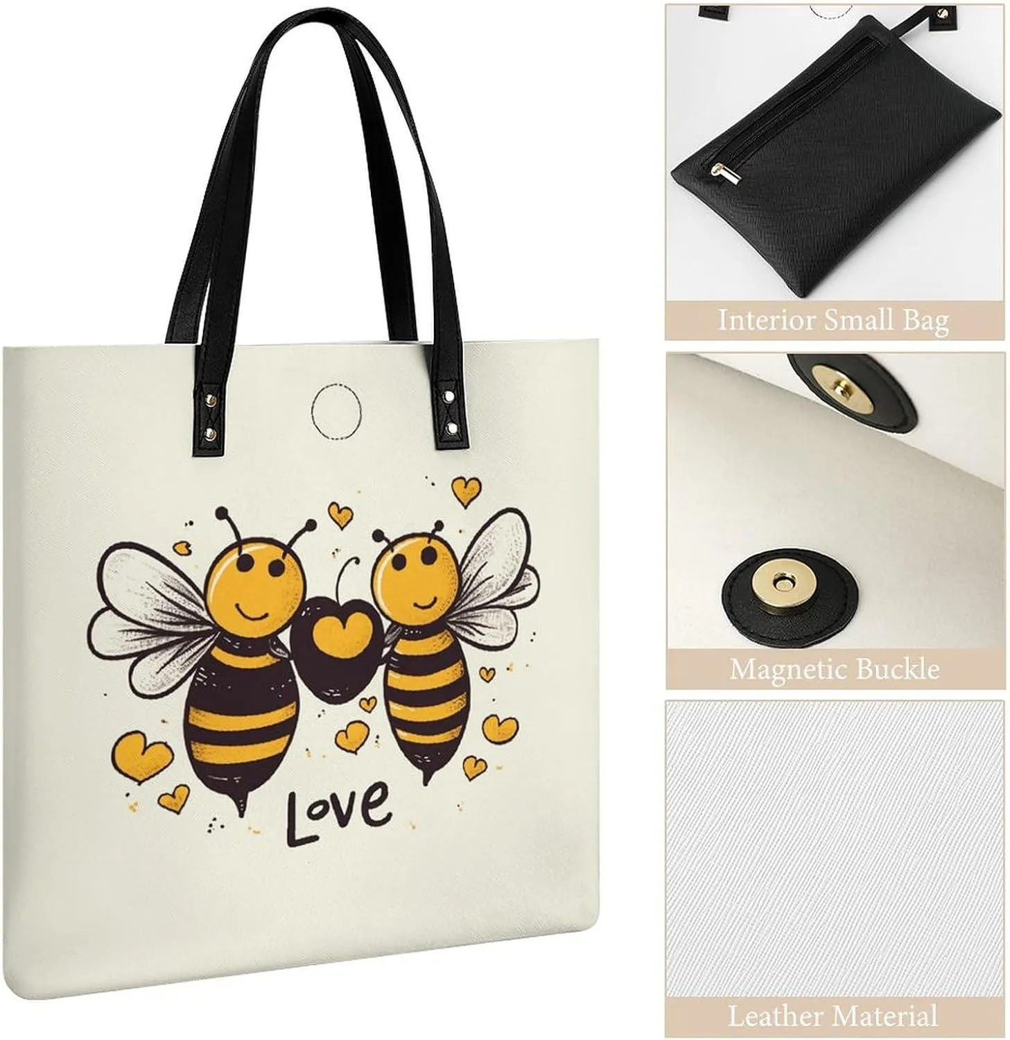 Leather Handbag for Women Tote Bag with Magnetic Buckle Kiwi Slice Crossbody Bag Shoulder Bag